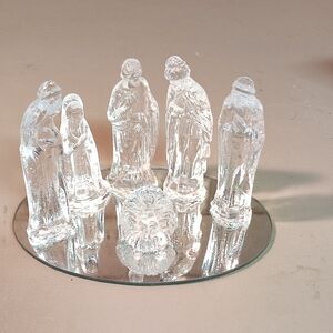 Clear Glass Nativity Scene Set